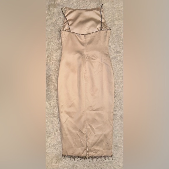 New HOUSE OF CB 'Margiela' Ivory Crystallised Midi Dress sz M - Picture 7 of 11